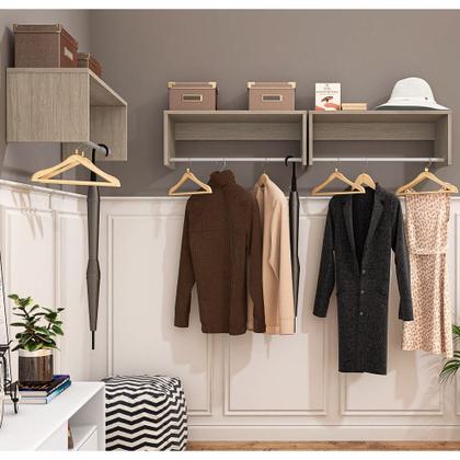 Imagem de Kit 3 Nichos Cabideiros Suspensos Berlim Carvalho Castanho - Lumil Móveis