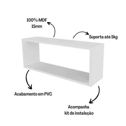 Imagem de KIT 3 NICHOS MDF BRANCO 50X25 Quarto Sala Cozinha Decoração