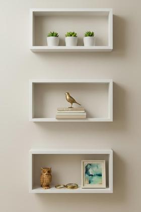 Imagem de KIT 3 NICHOS MDF BRANCO 50X25 Quarto Sala Cozinha Decoração