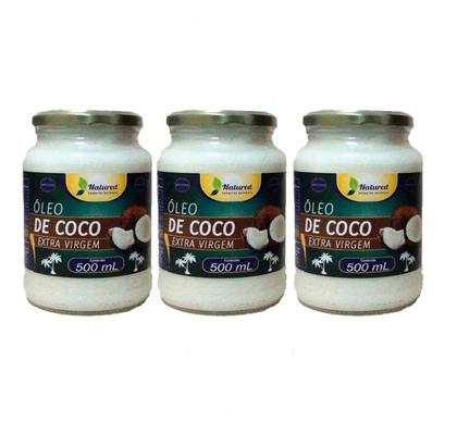 Imagem de Kit 3 Óleo De Coco Extra Virgem 500 Ml Natured