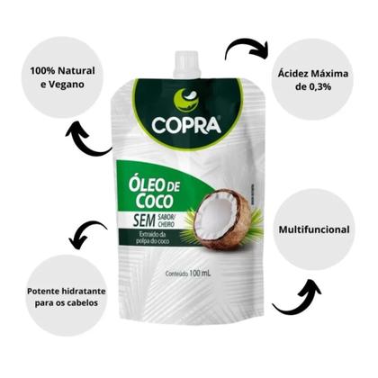 Imagem de Kit 3 Óleo de Coco Extravirgem Copra Pouch 100ml sem sabor