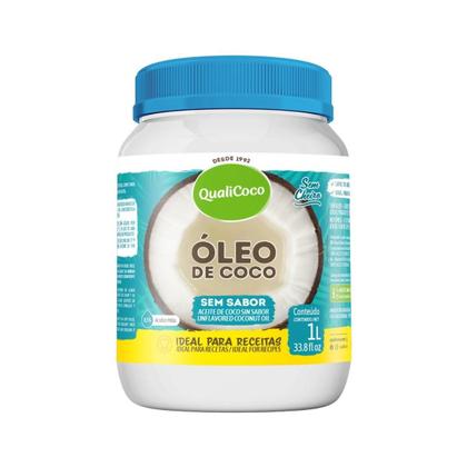 Imagem de Kit 3 Óleo De Coco Sem Sabor Qualicoco 1 Litro