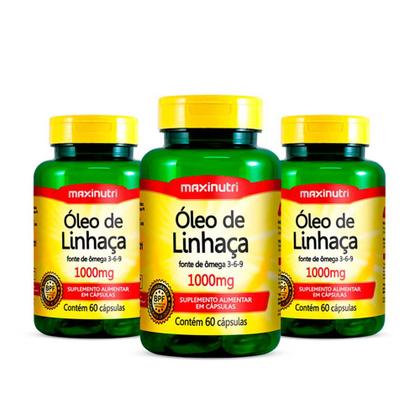 Imagem de Kit 3 Óleo de Linhaça 60 Capsulas 1000mg  Maxinutri