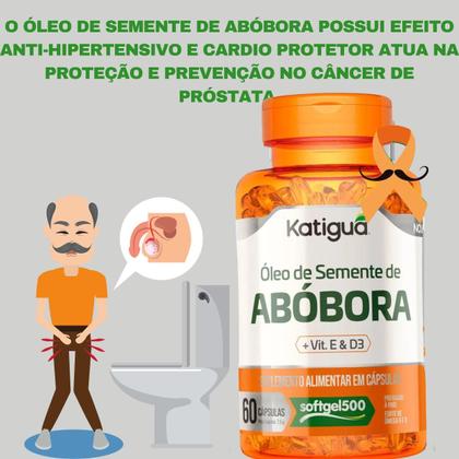 Imagem de Kit 3 Oleo De Semente Abobora + Vitaminas D3 e E 500MG 60CAPS