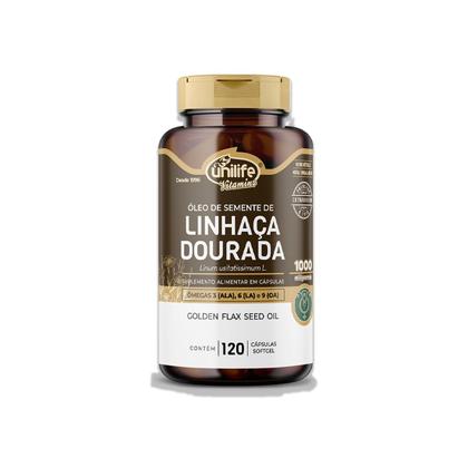 Imagem de Kit 3 Óleo de Semente de Linhaça Dourada Unilife 120 cápsulas