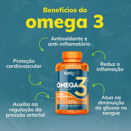 Imagem de Kit 3 Omega 3 Tripla Fonte 1000MG 120CAPS