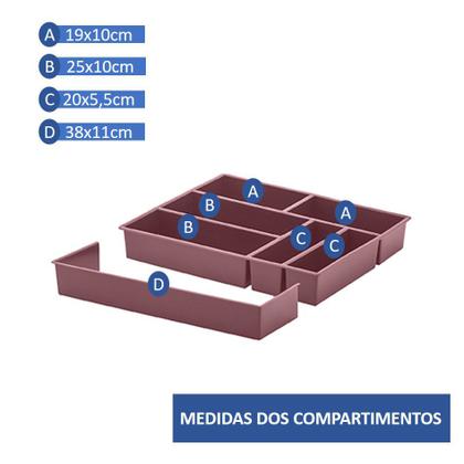 Imagem de Kit 3 Organizador De Gaveta Divisor Porta Talheres Com Extensor 40x33x6,5cm - Paramount