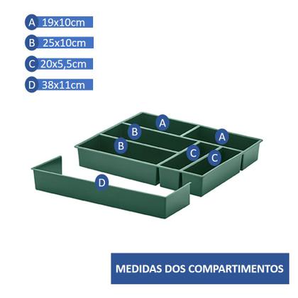 Imagem de Kit 3 Organizador De Gaveta Divisor Porta Talheres Com Extensor 40x33x6,5cm - Paramount