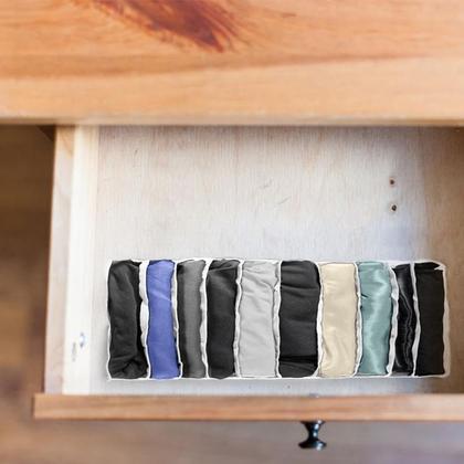 Imagem de Kit 3 Organizador de Gavetas Transparente e Branco 11 Nichos Colmeia 10x34x10 123Organizei