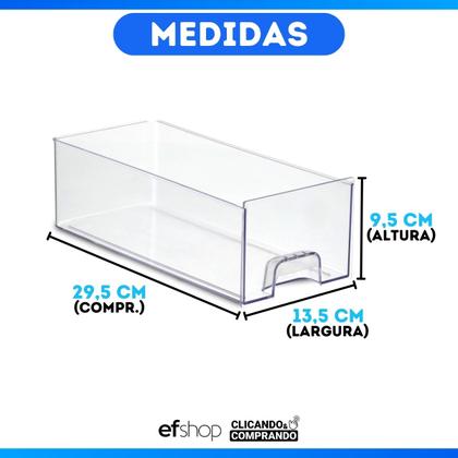 Imagem de Kit 3 Organizador De Geladera Armario Gaveta Médio Acrílico