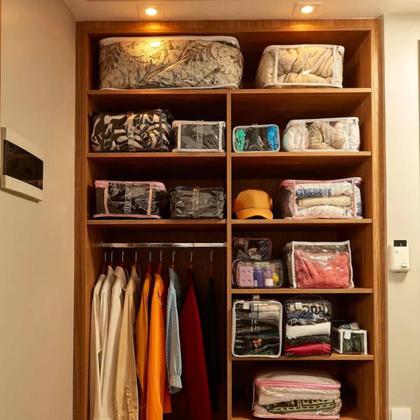 Imagem de Kit 3 Organizador de Roupa Multiuso Reutilizáveis Transparente  TAM M