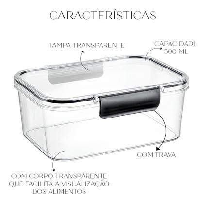 Imagem de Kit 3 Organizador Potes Herméticos multiuso Com Trava 1400ml