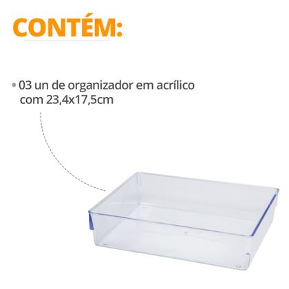 Imagem de Kit 3 Organizador Roupas Closet Armário Acessórios Biquínis Meias