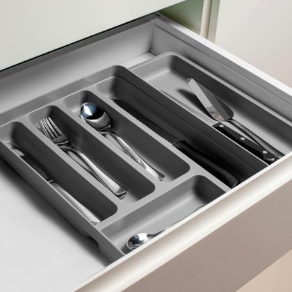 Imagem de Kit 3 Organizador Suporte Porta Talheres Extensível Cozinha Gaveta