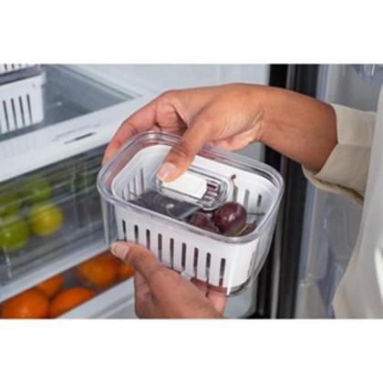 Imagem de Kit 3 Organizadores Clear Fresh Com Cesto 0,65L Geladeira