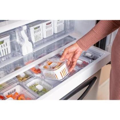 Imagem de Kit 3 Organizadores Clear Fresh Com Cesto 0,65L Geladeira