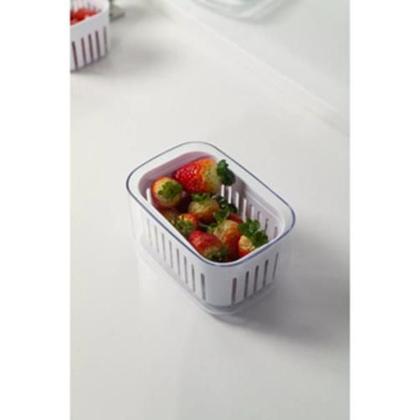 Imagem de Kit 3 Organizadores Clear Fresh Com Cesto 0,65L Geladeira