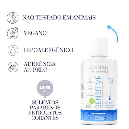 Imagem de Kit 3 Oxnan Shampoo Sensitive Sensível Cães Gatos Botupharma 280ml
