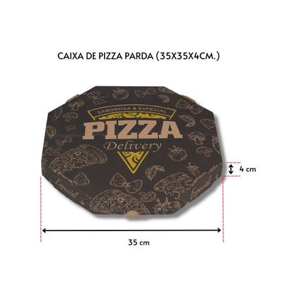 Imagem de Kit 3 Pacotes Caixa Parda De Pizza Oitavada Top/Basic N35 - 75un