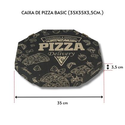 Imagem de Kit 3 Pacotes Caixa Parda De Pizza Oitavada Top/Basic N35 - 75un