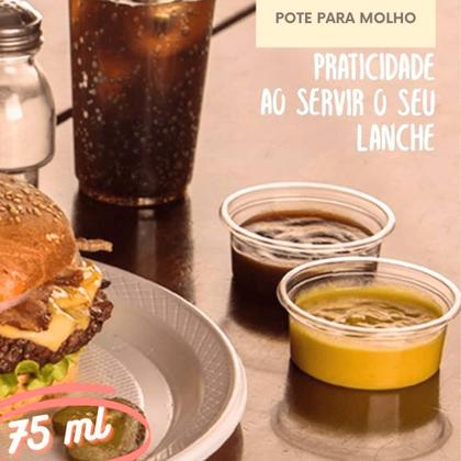 Imagem de Kit 3 Pacotes de Potes 75 ml P-03 Translúcido Liso sem Tampa Copaza PS com 50 unidades