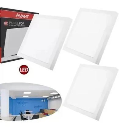 Imagem de Kit 3 Painel Led 18w Embutir Quadrado 6500k Luz Branca Frio
