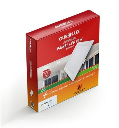 Imagem de Kit 3 painel led super abs embutir 24w biv 6500k quad