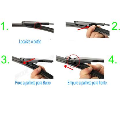 Imagem de kit 3 Palheta Limpador Parabrisa Fiat Punto 2009 2010 2011 2012 2013 2014 2015 2016 2017