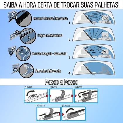 Imagem de Kit 3 Palhetas Limpador Parabrisa Dianteiro + Traseiro Chevrolet Celta 2004 - 2010
