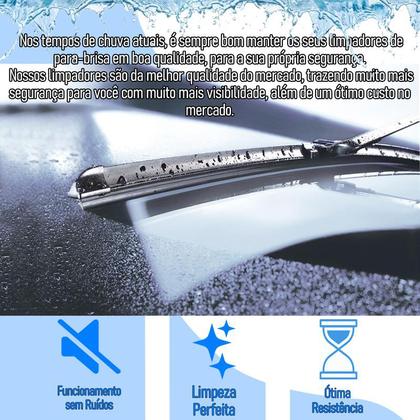 Imagem de Kit 3 Palhetas Limpador Parabrisa Dianteiro + Traseiro Encaixe Gancho Fiat Palio G2 2001 2002 2003 2004 2005 2006 2007