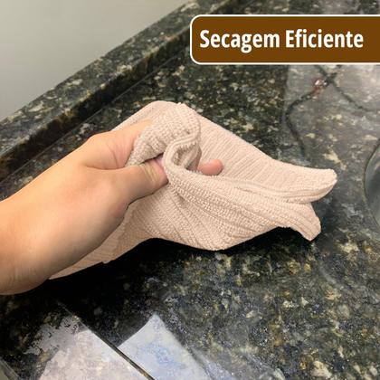Imagem de Kit 3 Pano Copa Pia Cozinha Microfibra Absorve 30x30 Pra Bg