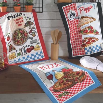 Imagem de Kit 3 Panos de Copa Felpudo Estampado Dohler Sortido