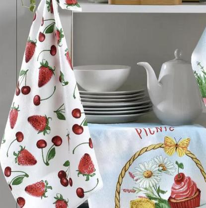 Imagem de Kit 3 Panos de Copa Felpudo Estampado Dohler