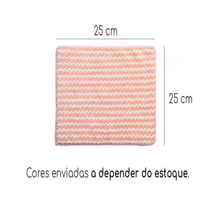 Imagem de Kit 3 Panos Microfibra 25x25 Limpa Vidro Mágico Reutilizável