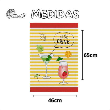 Imagem de Kit 3 Panos Prato Cozinha Pia Copa Estampado Algodão Macio