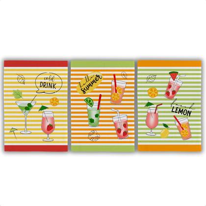 Imagem de Kit 3 Panos Prato Cozinha Pia Copa Estampado Algodão Macio