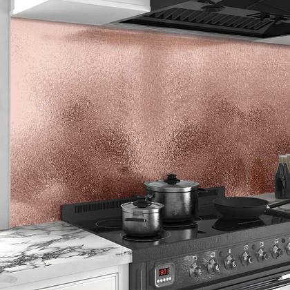Imagem de Kit 3 Papel de Parede Adesivo Cozinha Resistente a Alta Temperatura Rose Gold 15M