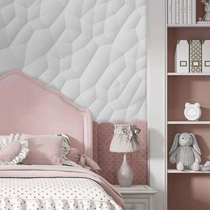 Imagem de Kit 3 Papel de Parede Adesivo Lavavel Geométrico Polígonos Cinza 6M