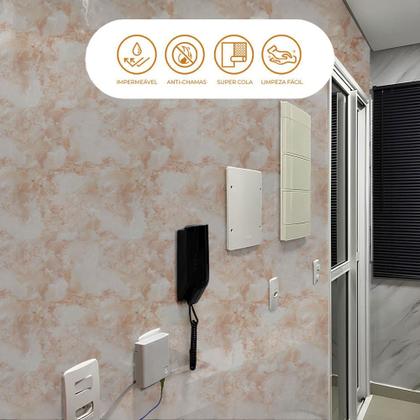 Imagem de Kit 3 Papel Parede Pedra Marmore Profundo Lavavel 15M