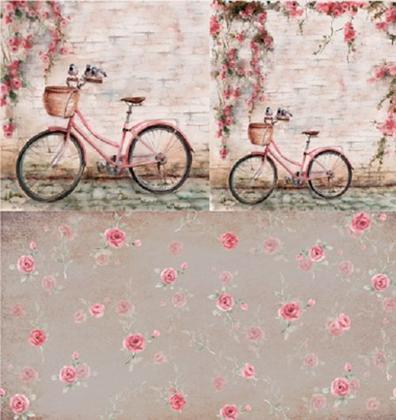 Imagem de Kit 3 Papel Scrapbook Opadecor Bicicleta 1 30,5x30,5 2638 Opa