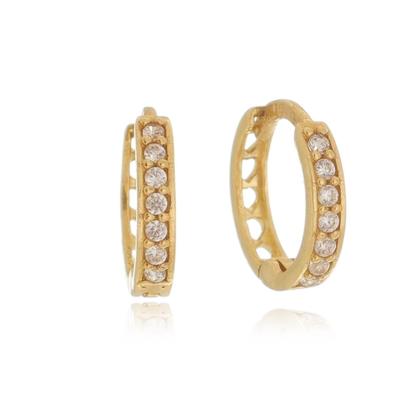 Imagem de Kit 3 Pares de Brinco Trio de Argola Em Ouro 18k Com Zircônias