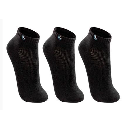 Imagem de Kit 3 Pares de Meia Sport Pretas Cano Curto Algodão