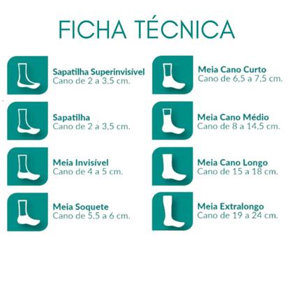 Imagem de Kit 3 Pares de Meias 39/43 Invisivel Branca/Cinza/Preta (004HOMI18022) Hoahi