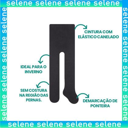 Imagem de Kit 3 Pares De Meias Calças Selene Bebê Com Cintura Canelada De Algodão