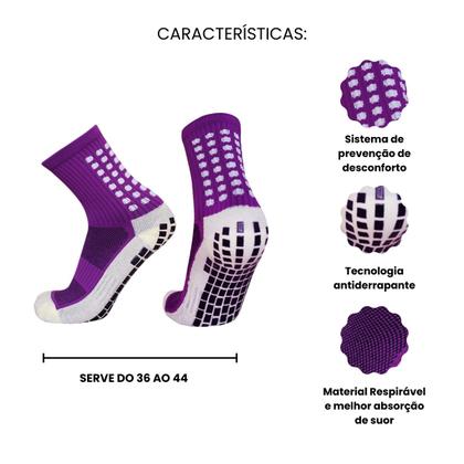 Imagem de Kit 3 pares Meia Antiderrapante Futebol Esportivo Profissional Meião Tipo Trusox Pro Soccer Prosocks