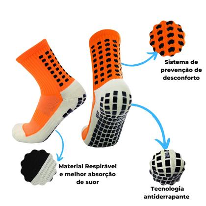 Imagem de Kit 3 pares Meia Antiderrapante Futebol Esportivo Profissional Meião Tipo Trusox Pro Soccer Prosocks