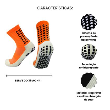 Imagem de Kit 3 pares Meia Antiderrapante Futebol Esportivo Profissional Meião Tipo Trusox Pro Soccer Prosocks
