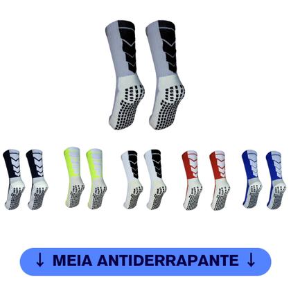 Imagem de Kit 3 Pares Meia Antiderrapante Grossa Resistente Futebol Esportiva Pro Socks