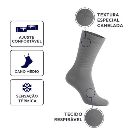 Imagem de Kit 3 Pares Meias de Classic Cano Médio Masculina Feminina Unissex Sortida