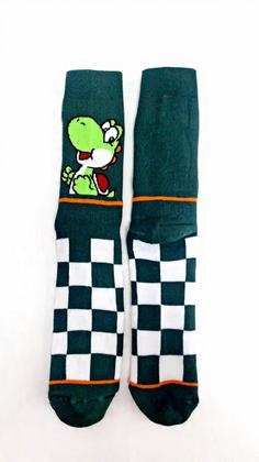 Imagem de Kit 3 Pares Meias Divertida Mario Bros Luigi Yoshi Adultos